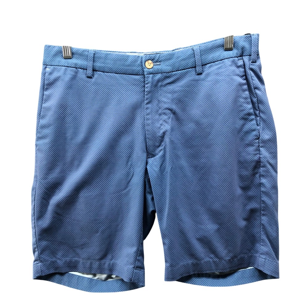 Peter Millar Crown Crafted Performance Shorts Mens 32 Blue Polka Dot 9''